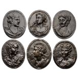 □ A SET OF SIX PORTRAIT MEDALLIONS OF THE WIVES OF ROMAN EMPERORS, PROBABLY ITALIAN 16TH CENTURY STY