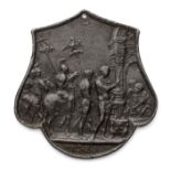 □ A LEAD PLAQUETTE OF MUCIUS SCAEVOLA, AFTER MASTER IO.F.F.