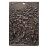 □ A BRONZE PLAQUETTE OF THE ADORATION OF THE MAGI, AFTER GALEAZZO MONDELLA, KNOWN AS MODERNO (1467-1
