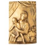 □ A BRONZE-GILT PLAQUETTE OF THE VIRGIN AND CHILD, ITALIAN, 17TH / 18TH CENTURY