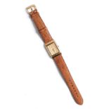 JAEGER LECOULTRE, REVERSO CLASSIC: A GOLD WRISTWATCH, SWISS, 1980s