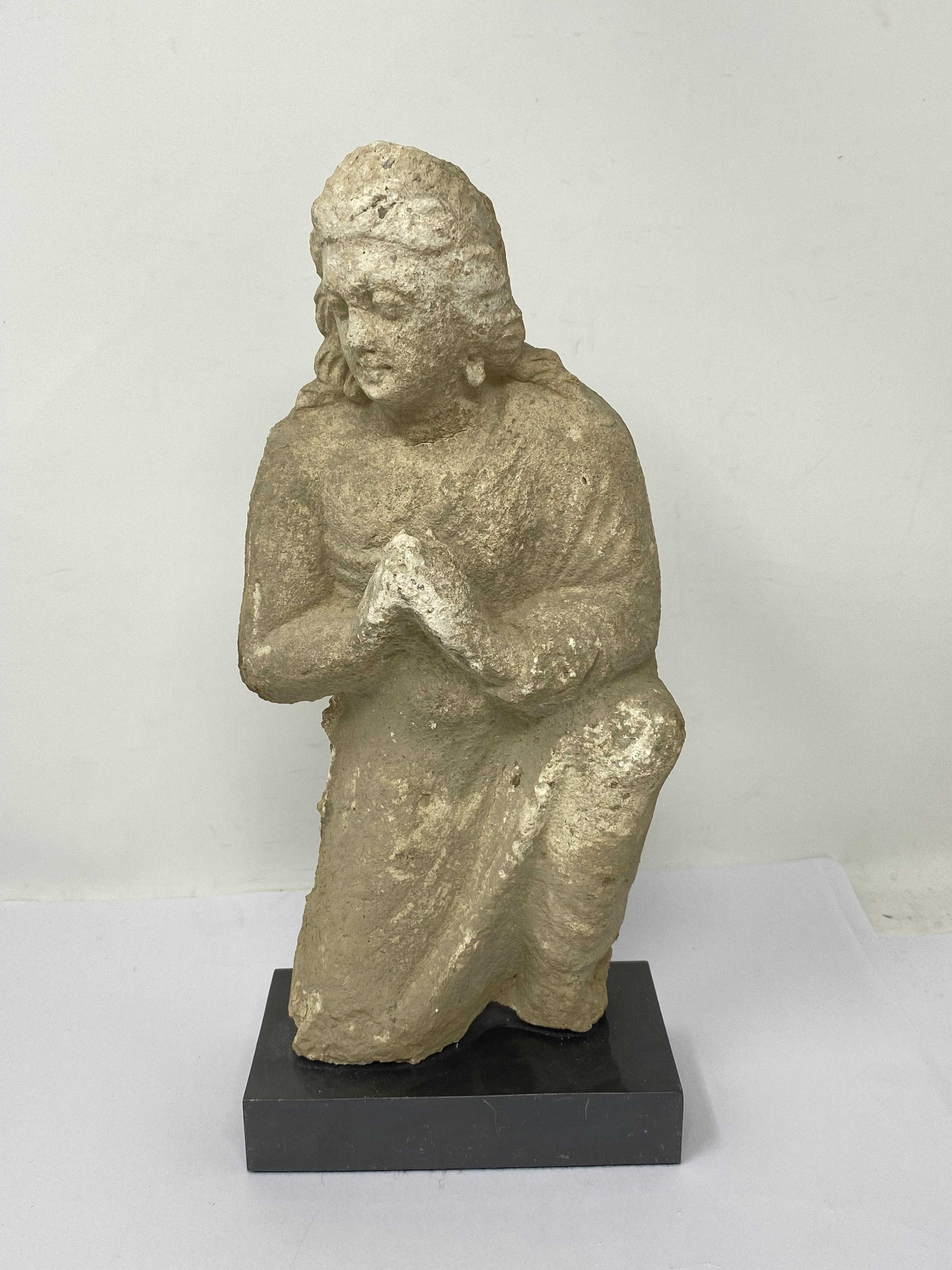 A GANDHARA STUCCO RELIEF FIGURE OF A DEVOTEE, NORTH-WEST FRONTIER REGION, INDIA (NOW PAKISTAN), 4TH/ - Image 2 of 5