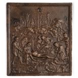 □ A BRONZE PLAQUETTE OF THE LAMENTATION, ITALIAN, 16TH CENTURY