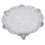 A VICTORIAN SILVER SALVER, EDWARD BARNARD & SONS, LONDON, 1857