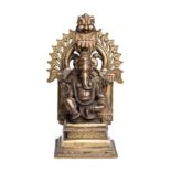 A BRONZE FIGURE OF GANESHA, SOUTH INDIA, 18TH CENTURY