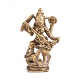 A SMALL BRONZE FIGURE OF DURGA MAHISASURAMARDINI, DECCAN, 18TH CENTURY