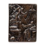 □ A BRONZE PLAQUETTE OF THE ANNUNCIATION, WORKSHOP OF MATTHIAS WALBAUM (1554-1632), 16TH CENTURY