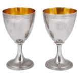 A PAIR OF GEORGE III SILVER GOBLETS, GEORGE COWLES, LONDON, 1782