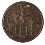 □ A BRONZE MEDAL COMMEMORATING THE FOUNDATION OF SANTA MARIA DELLA SALUTE, VENICE, DATED 1631