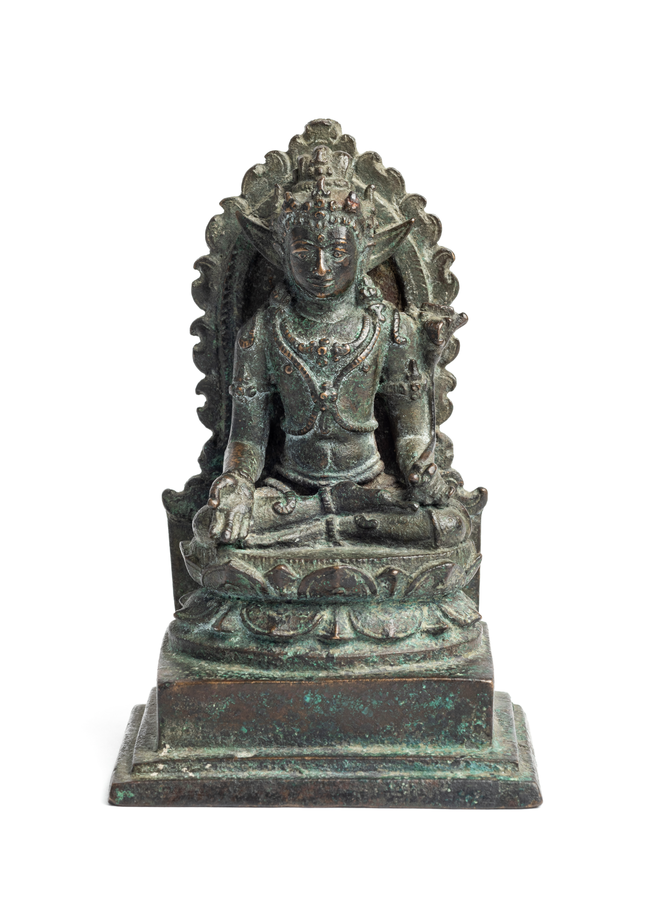 A BRONZE FIGURE OF MANJUSRI, JAVA, INDONESIA, CIRCA 10TH CENTURY