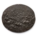 □ A LEAD PLAQUETTE OF THE BATTLE OF THE AMAZONS, AFTER GIOVANNI BERNARDI (1496-1553)