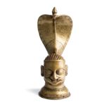 A LARGE BRASS SIVALINGAM, WESTERN DECCAN, 18TH/19TH CENTURY