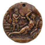 □ A BRONZE MEDALLION OF ABUNDANCE AND A SATYR, PSEUDO FRA ANTONIO DA BRESCIA, 16TH CENTURY