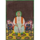 A PORTRAIT OF A MERCHANT AND HIS TWO SONS, RAJASTHAN, LATE 19TH CENTURY
