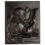 □ A LARGE BRONZE PLAQUE OF ST. MARK, NORTHERN SCHOOL, PROBABLY 19TH CENTURY
