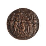 □ A BRONZE PLAQUETTE OF ARIADNE ON NAXOS, MASTER IO.F.F., PROBABLY SECOND HALF 16TH CENTURY