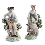 TWO DERBY FIGURES OF A SHEPHERDESS AND A SHEPHERD, CIRCA 1770