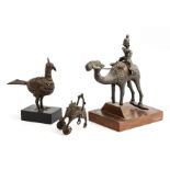 THREE FOLK BRONZES, EASTERN INDIA, PROBABLY ORISSA, 19TH CENTURY