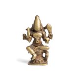 A SMALL BRONZE FIGURE OF DURGA, WESTERN DECCAN, INDIA, 18TH CENTURY