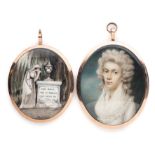 ˜A PORTRAIT MINIATURE OF A LADY, ENGLISH SCHOOL, CIRCA 1790