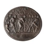 □ A BRONZE PLAQUETTE OF CHRIST CARRYING THE CROSS, AFTER VALERIO BELLI (1468-1546), 16TH / 17TH CENT