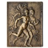 □ A BRONZE PLAQUETTE OF MARS AND VICTORY, AFTER GALEAZZO MONDELLA, KNOWN AS MODERNO (1467-1528), 16T