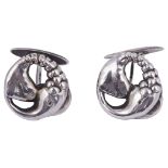 A PAIR OF DANISH SILVER CUFFLINKS, PROBABLY GEORG JENSEN, COPENHAGEN, EARLY 20TH CENTURY