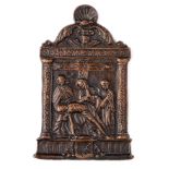 □ A BRONZE PLAQUETTE OF THE DESCENT FROM THE CROSS, GERMAN,