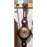 A large mercury column barometer with thermometer in mahogany banjo shaped case, by Cheneg, height