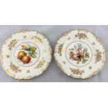 A pair of Minton hand painted plates decorated with fruit, signed 'E Tunstall & Tipton'