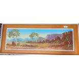 Henk Guth (1921 - 2003): Outback landscape, oil on canvas, signed, 23 x 74 cm, framed
