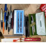 A Watermans Ideal fountain pen; Parker pens; a selection of others - some a.f.