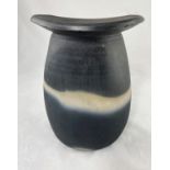 John Leach (b. 1939) for Muchelney pottery: a "Black Mood" ovoid vase with flared rim, impressed,