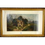 A Coleman: Cottage near Betwys-y-Coed, oil on canvas, signed, 27 x 49 cm, framed and glazed