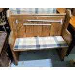 A pitch pine small pew, length 99 cm
