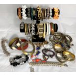 An assortment of vintage and other bracelets etc