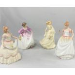 Four Royal Doulton figures: Nicole HN 3421; Ashley HN 3420; Summer Breeze HN 3724 & Gift of Love