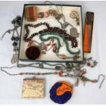 A selection of necklaces; pendants and costume jewellery