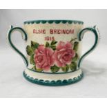 A Wemyss tyg "Elsie Breingan 1915", signed to base, height 11 cm (glaze crazing)