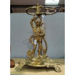 A brass figural stick stand in the Victorian style, 60 cm