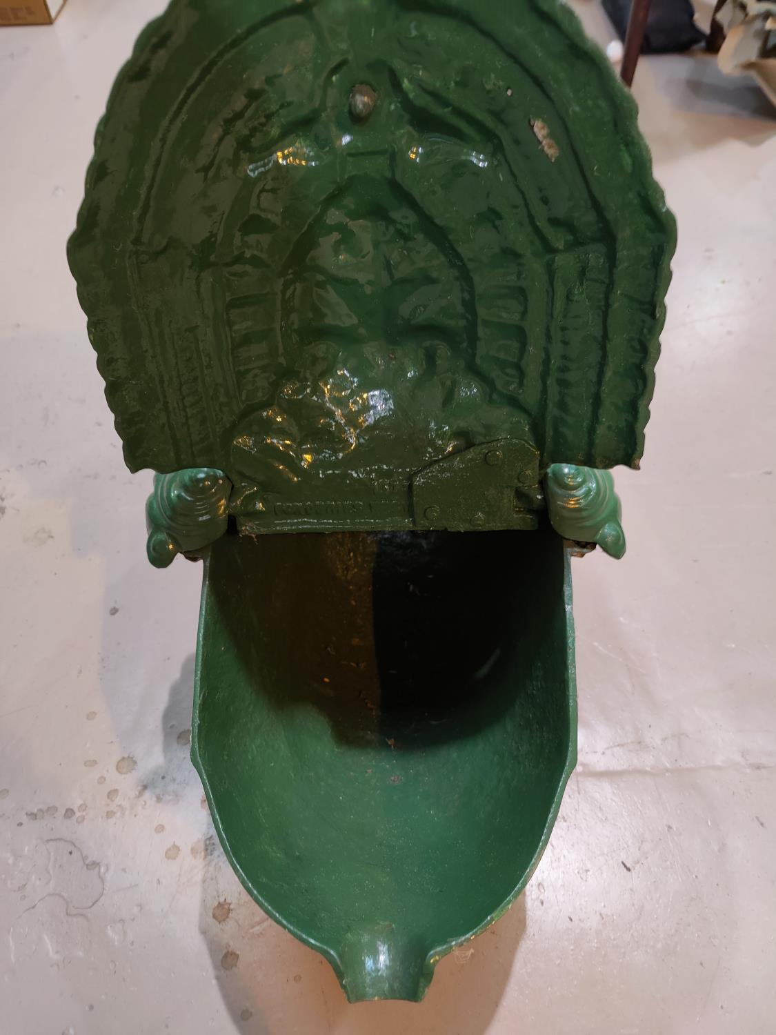 A Victorian style green painted cast iron coal bin - Image 4 of 5