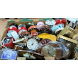 A large selection of unused mantel/alarm clocks