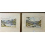 A D Bell: Derwent Water and Ullswater, pair of watercolours, signed and dated 1949, 24 x 36 cm,