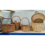 A collection of baskets; 3 'printers trays'; 2 old buckets; knick-knacks; etc.