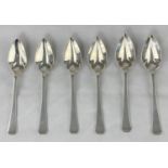 6 silver grapefruit spoons, 4,25oz. (133gm)