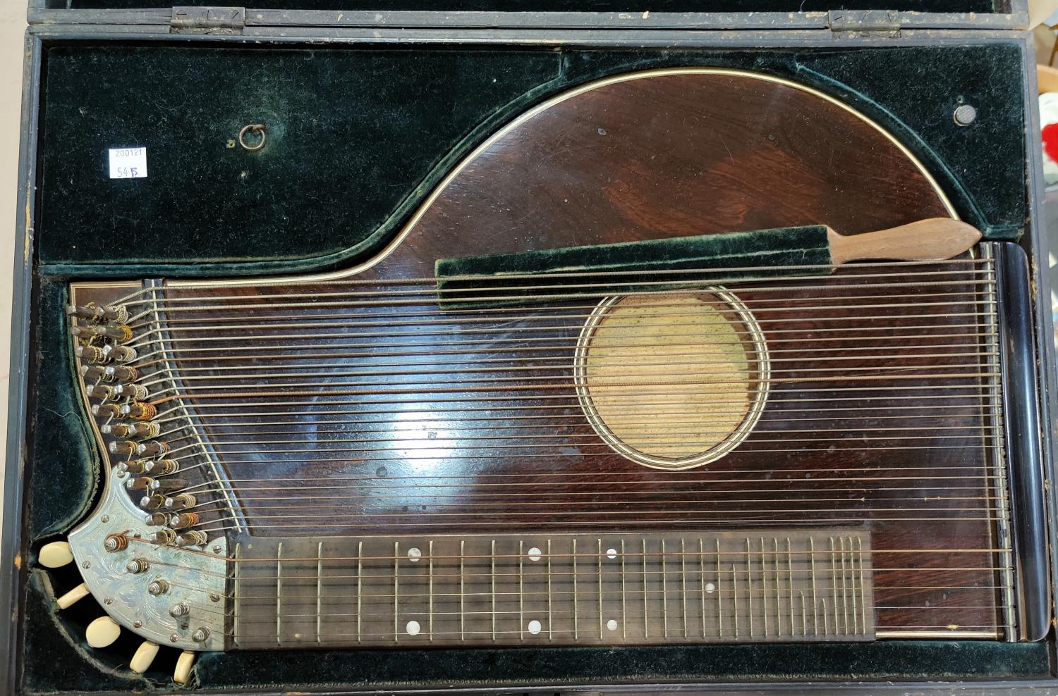 A 20th century wooden cased zither