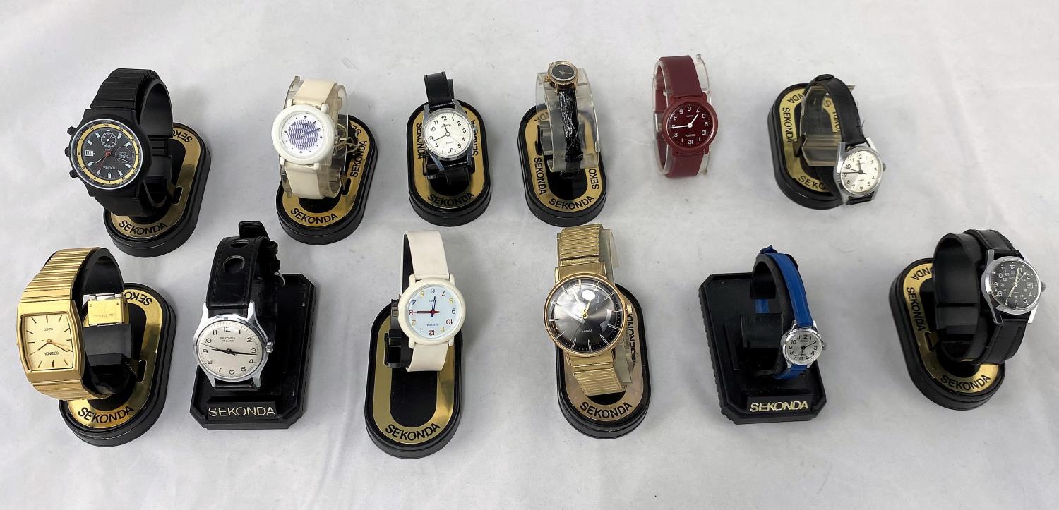 A large selection of unused travelling alarm clocks and Sekonda watches - Image 2 of 2