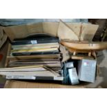 A selection of LP records; transistor radios; etc.