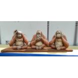 'The Three Wise Monkeys' resin figures