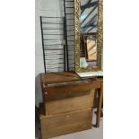 Two 1960's teak Ladderax cupboards with fall fronts; a similar with drawer, two Laddrax side suppo